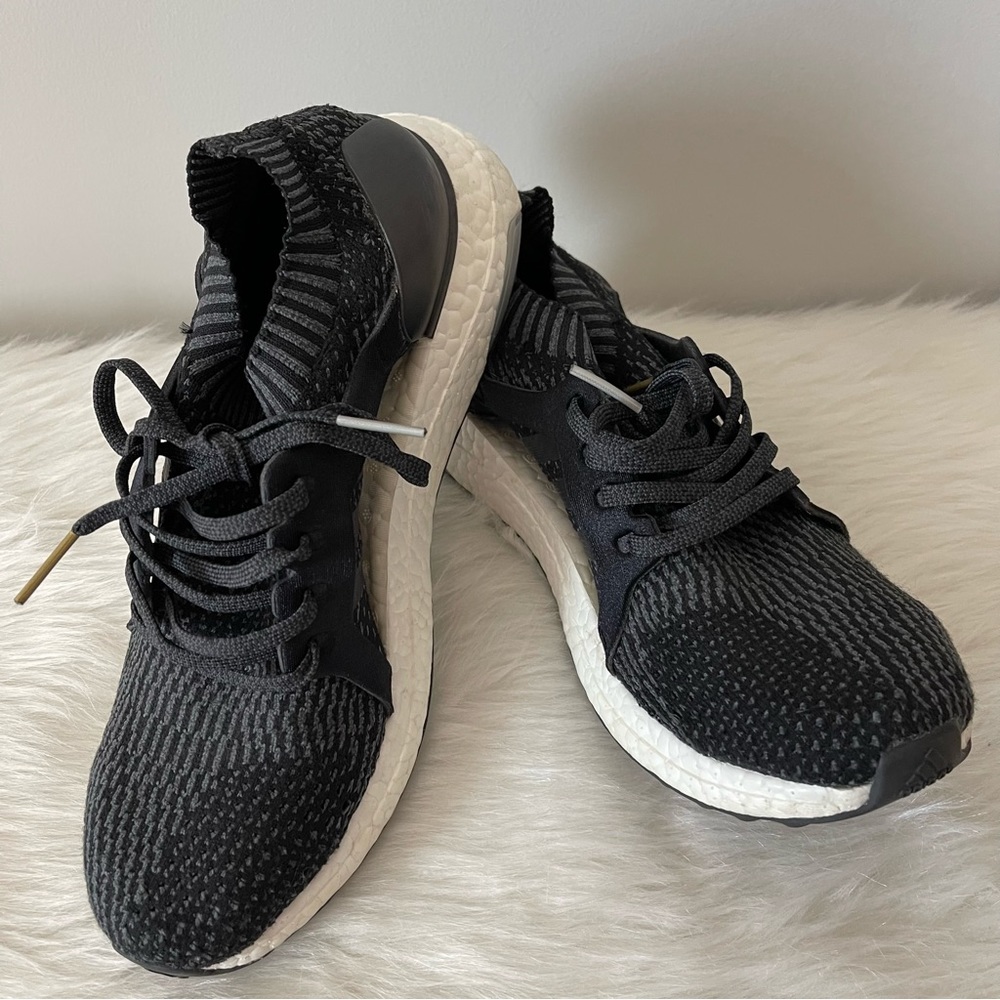 adidas Ultraboost X Black Dark Grey Heather-Onix Size 9